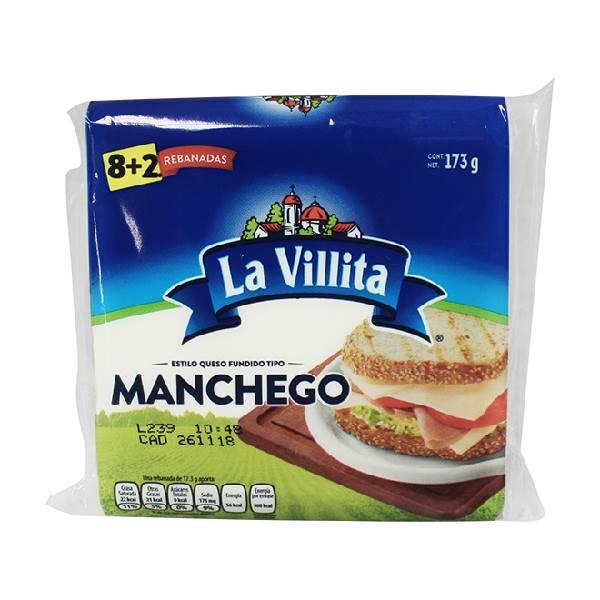 Queso manchego estilo americano 8 rebanadas 173 g La Villita