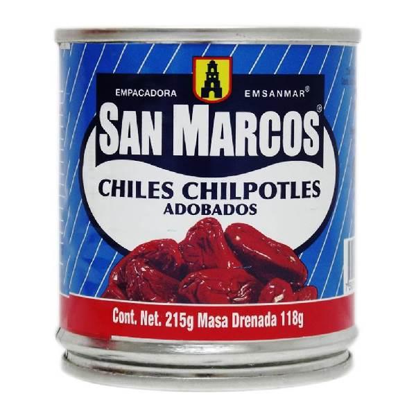 Chiles Chilpotles adobados 215 g San Marcos