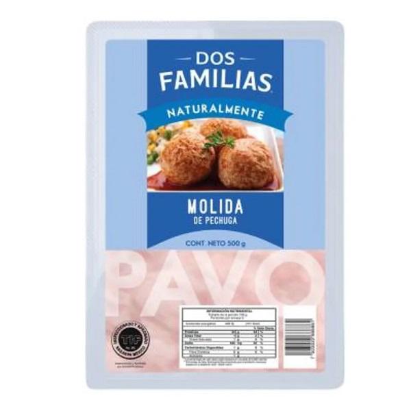 Molida de pechuga de pavo Dos familias natural 500 g
