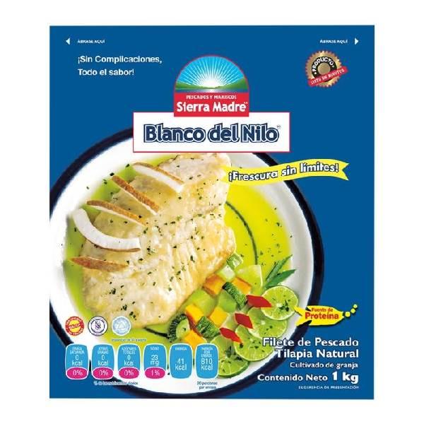 Filete de pescado Blanco del Nilo natural 1 kg Sierra Madre