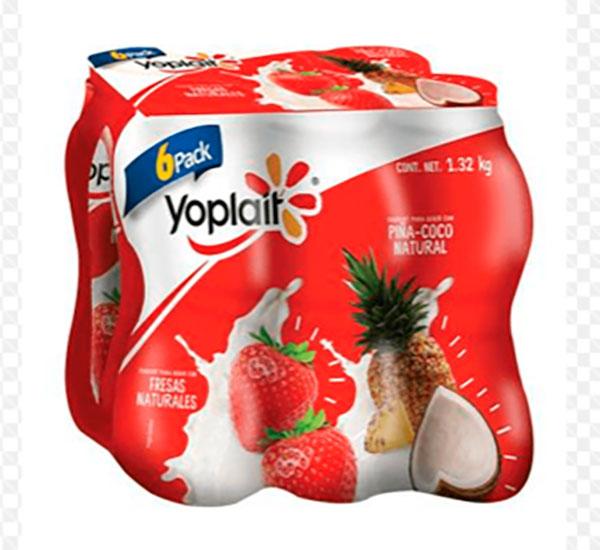 Yoghurt bebible fresa y piña coco 6 pz de 220 g c/u Yoplait