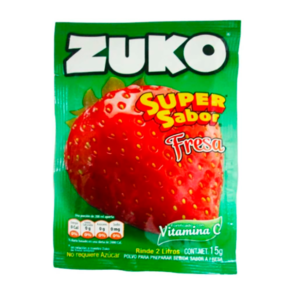 Polvo para preparar bebida sabor fresa 15 g Zuko