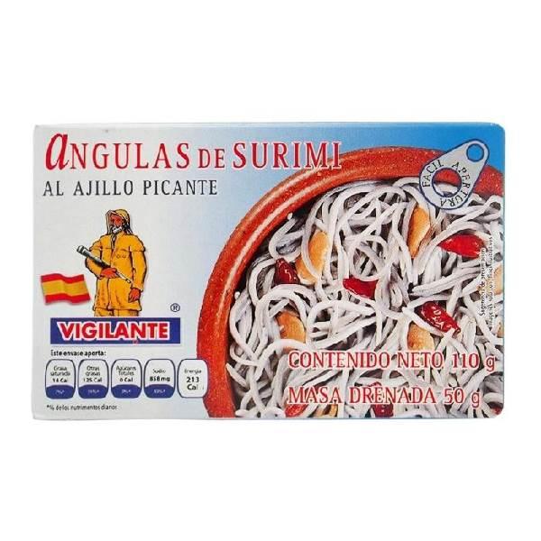 Angulas de surimi al ajillo picante 110 g Vigilante