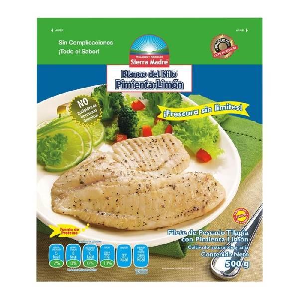 Filete de pescado Blanco del Nilo pimienta limón 500 g Sierra Madre