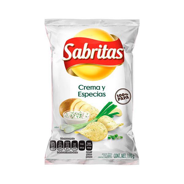  Sabritas sabor crema y especias 160 g