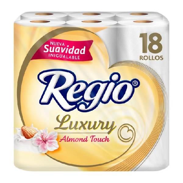 Papel higiénico Luxury Almond Touch triple hoja 18 rollos con 190 hojas triples Regio
