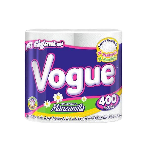 Papel higienico vogue 4pz 400 hojas