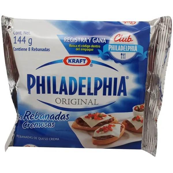 Queso crema original 8 rebanadas cremosas 144 g Philadelphia