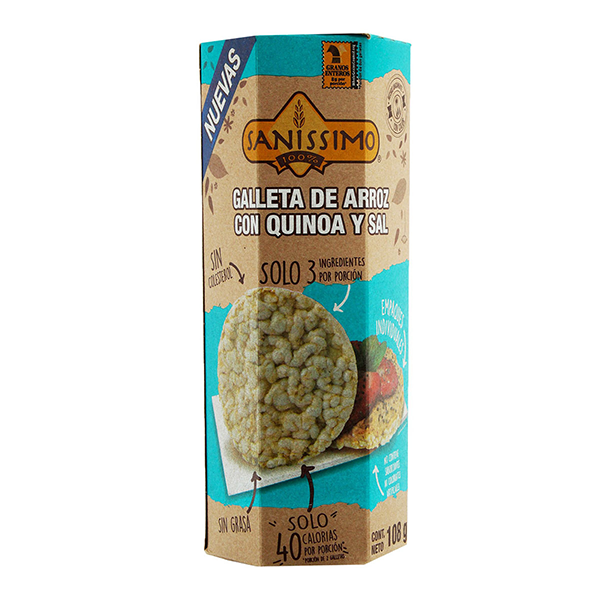 Galleta de arroz con quinoa y sal 108 g Sanissimo