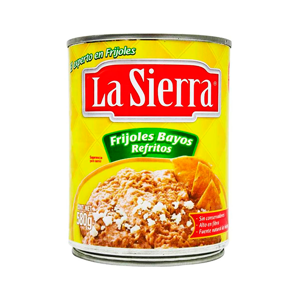 Frijoles Bayos refritos en lata 580 g La Sierra