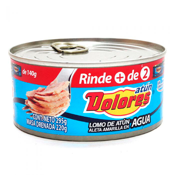 Lomo de atún aleta amarilla en agua 295 g Dolores