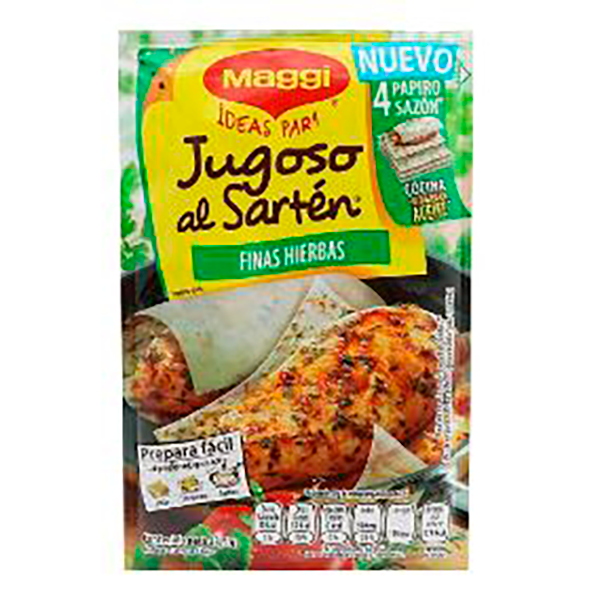 Hojas sazonadoras Jugoso al Sartén finas hierbas 1 sobre con 4 pz Maggi