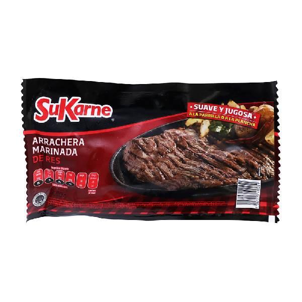 Arrachera de res marinada 600 g SuKarne