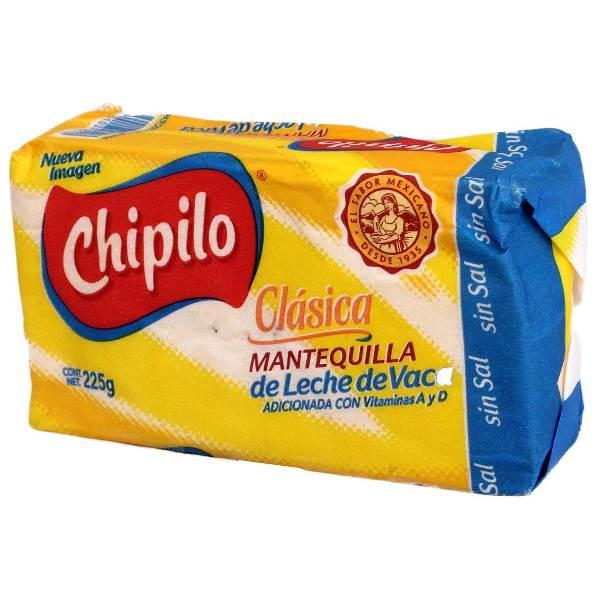 Mantequilla sin sal en barra  225 g Chipilo