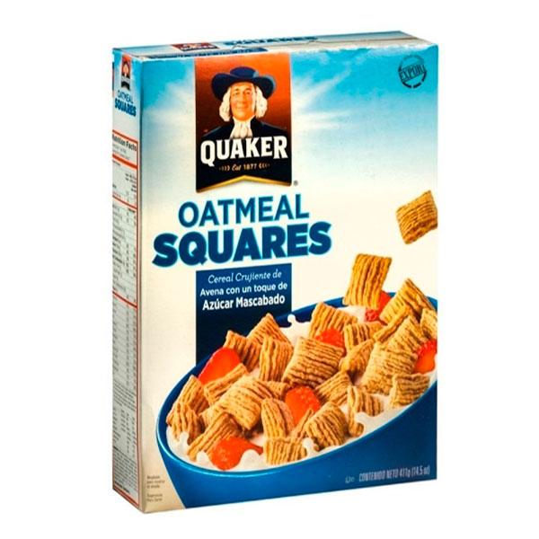 Cereal Oatmeal Squares de avena con azúcar mascabado 411 g Quaker