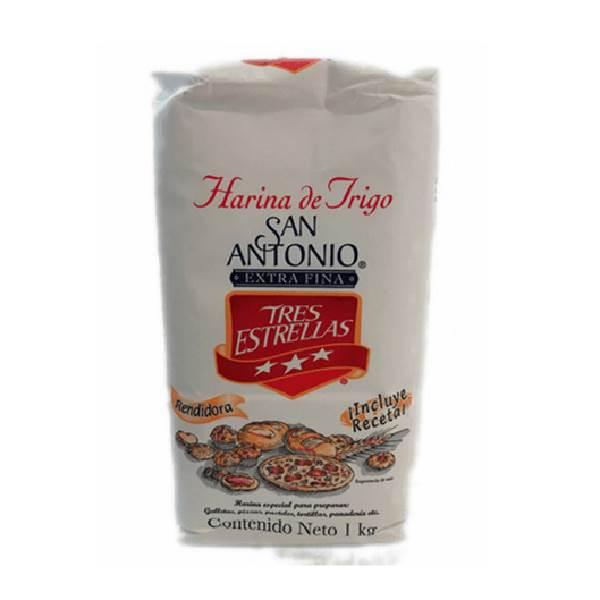 Harina de trigo San Antonio extra fina 1 kg Tres Estrellas