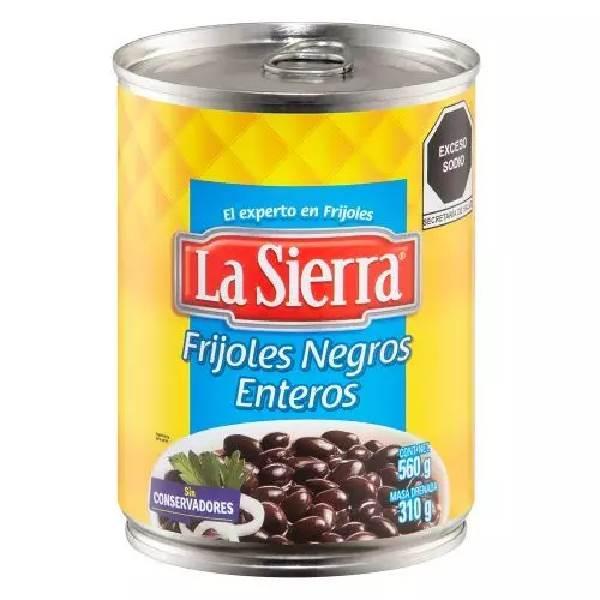 Frijoles enteros negros 560 gr la sierra