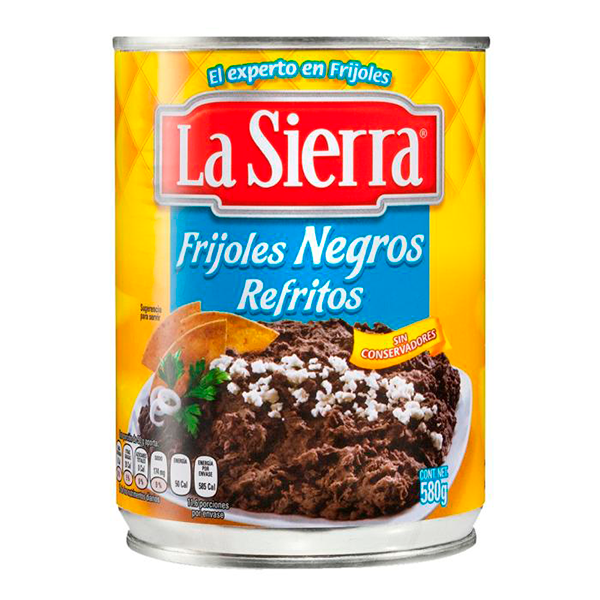 Frijoles negros refritos en lata 580 g La Sierra