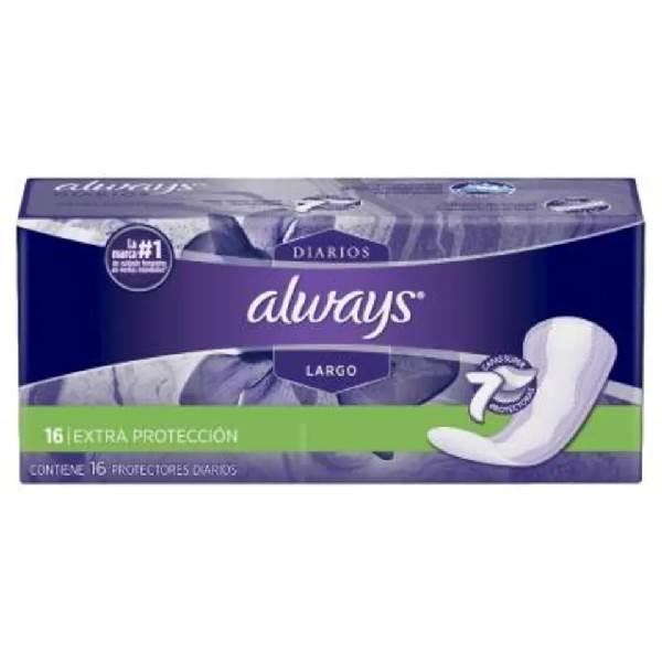 Protectores Always diarios supreme largos 16 pz