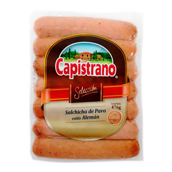 Salchicha de pavo estilo alemán 476 g Capistrano