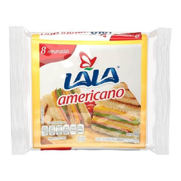 Queso amarillo americano 8 rebanadas 144 g Lala